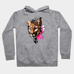 Female Lion with flowers art Hoodie